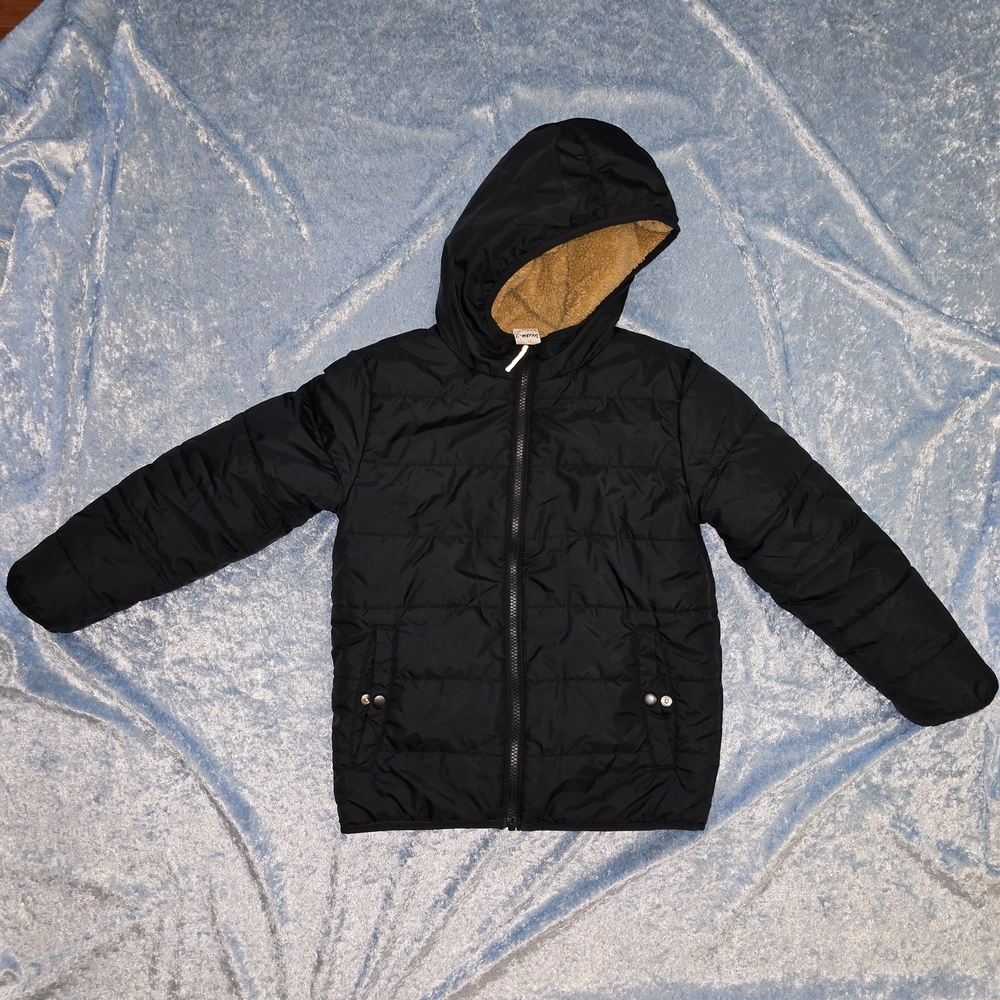 Cat & Jack Black Jacket with Tan Sherpa Lining